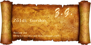 Zöldi Gordon névjegykártya
